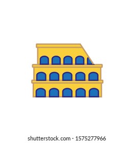 rome colosseum vector icon with simple lines