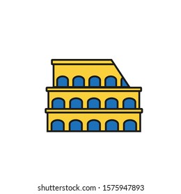 rome colosseum vector icon with simple lines