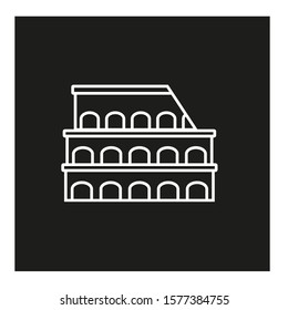 rome colosseum vector icon with simple lines