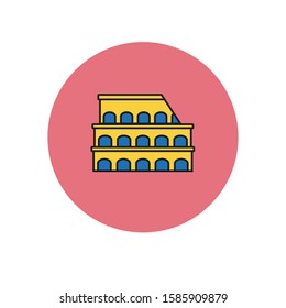 rome colosseum vector icon with simple lines