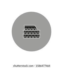 rome colosseum vector icon with simple lines