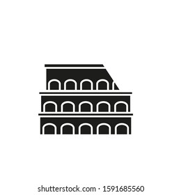 rome colosseum vector icon with simple lines