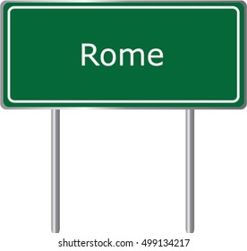 Rome , Georgia , road sign green vector illustration, road table, USA city