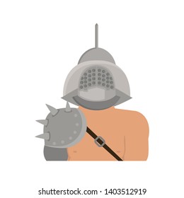 Rome gladiator color vector icon. Flat design