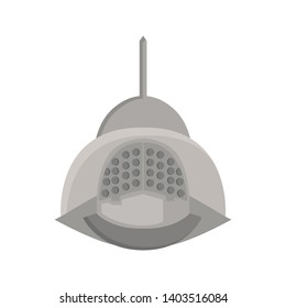 Rome gladiator helmet color vector icon. Flat design