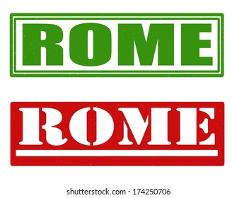 Rome grunge rubber stamps on white, vector illustration