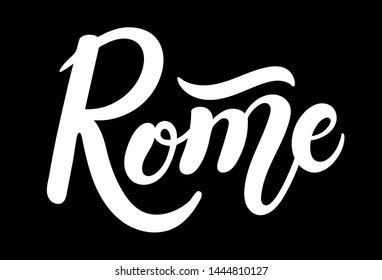 Rome. Hand drawn lettering. Vector illustration