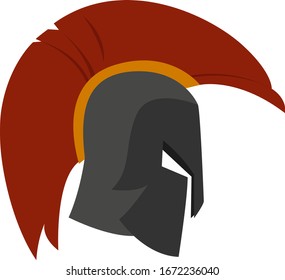 Rome helmet, illustration, vector on white background.