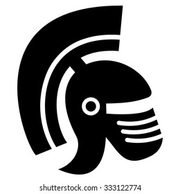 Rome Helmet vector icon. Style is flat symbol, black color, rounded angles, white background