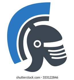 Rome Helmet vector icon. Style is bicolor flat symbol, smooth blue colors, rounded angles, white background