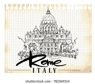 Rome illustration. Hand drawn vector artwork.