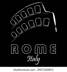 Rome Italy City Sign and Tourism Landmark