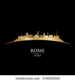 Rome Italy city skyline silhouette. Vector illustratio