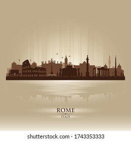 Rome Italy city skyline vector silhouette illustration
