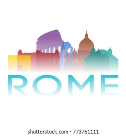 Rome Italy Europe Icon Silhouette Gradient Design City Vector Art