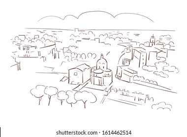 Rome Italy Europe vector sketch city illustration line art