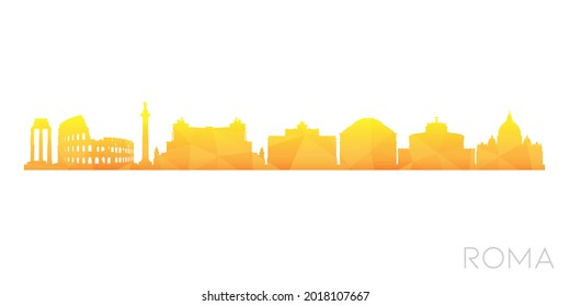 Rome, Italy Low Poly Skyline Clip Art City Design. Geometric Polygon Graphic Horizon Icon. Vector Illustration Symbol.