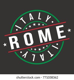 Rome Italy Original Stamp Design Vector Round Art