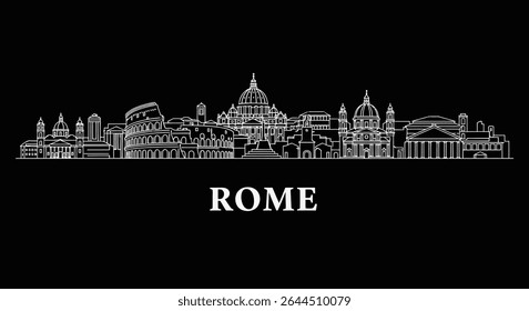 Roma Itália Skyline Contorno da paisagem urbana.