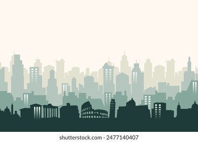 Rome Italy skyline. Trendy cityscape silhouette