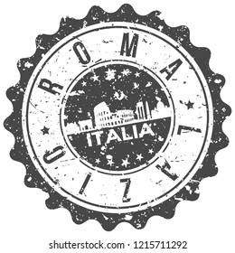 Rome Italy Travel Stamp Icon City Design Tourism Export Seal