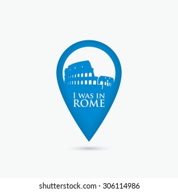 Rome location pin - vector illustration