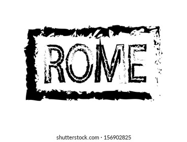 Rome Passport Style Stamp. Vector