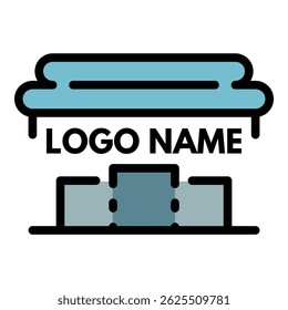 Logo do pilar Roma. Contorno de roma pilar vetor logotipo cor plana isolado