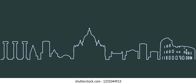 Rome Single Line Skyline