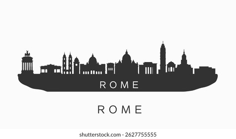 Rome Skyline Italy City Silhouette.
