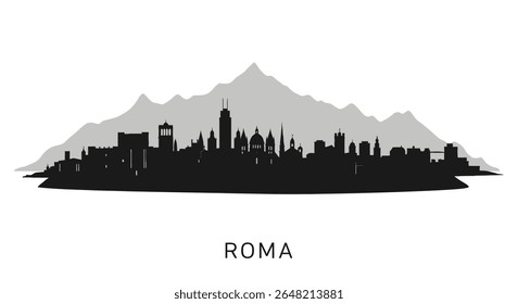Roma Skyline Silhueta Itália Cityscape Design.