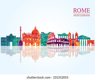 Rome skyline. Vector illustration