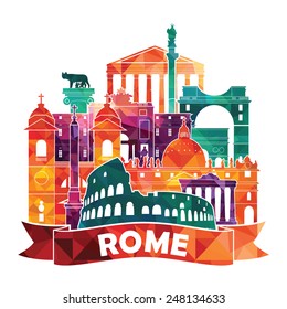 Rome skyline. Vector illustration