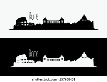 Rome skyline - vector illustration