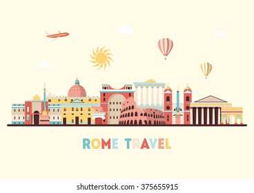 Rome skyline. Vector illustration