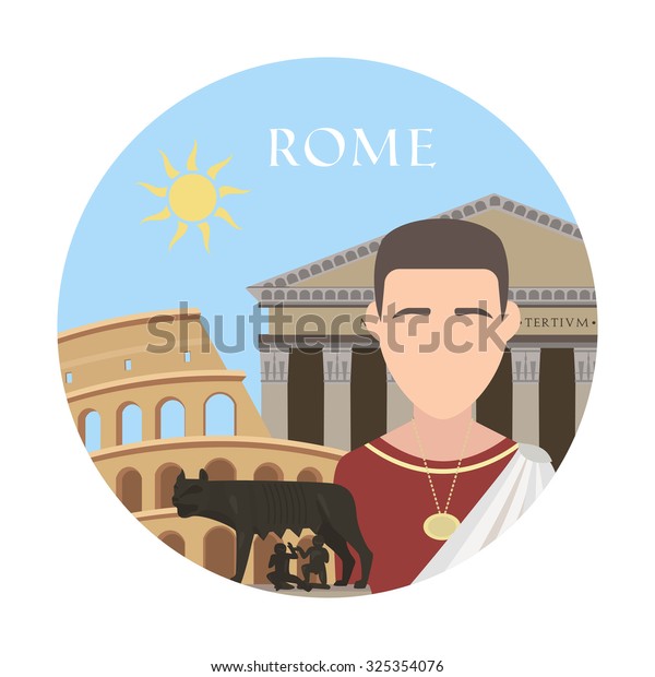 Rome Travel Background Infographic Colorful Concept Stock Vector ...