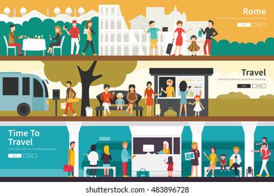 Rome Travel Time To Travel flat interior outdoor concept web