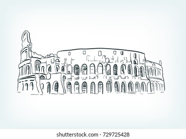 Rome vector sketch Coliseum