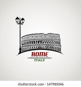 Rome in vintage style poster, vector illustration