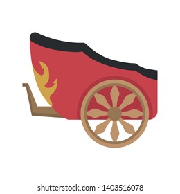 Rome war chariot color vector icon. Flat design