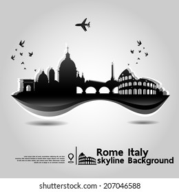 Rome,Italy, skyline background,vector Illustration