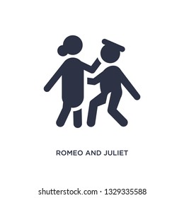 romeo and juliet icon. Simple element illustration from literature concept. romeo and juliet editable symbol design on white background. Can be use for web and mobile.