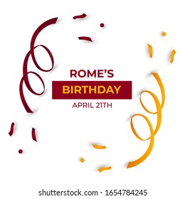 Rome's Birthday Vector Template Design Illustration