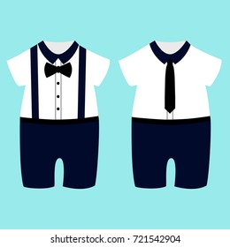 Romper suit. Children's tuxedo. For boys. Vector illustration.