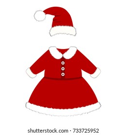 Romper suit. Christmas costume for children. Santa's costume. For girls and boys. Vector illustration.