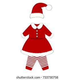 Romper suit. Christmas costume for children. Santa's costume. For girls and boys. Vector illustration.