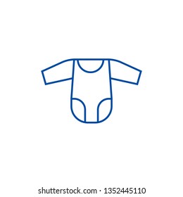 Romper suit line icon concept. Romper suit flat  vector symbol, sign, outline illustration.