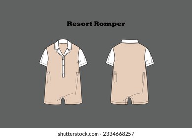 A romper suit, usually shortened to romper , is a one-piece or two-piece combination of shorts and a shirt. It is also known as a playsuit.