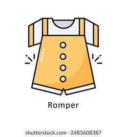 Romper vector  Filled outline Design illustration. Symbol on White background EPS 10 File