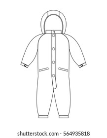 Rompers template scheme. Childrens clothing line style